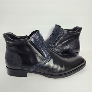 Robert Graham Gordon Skull Mens Sz 13 Black Faux Fur Lined Chelsea Ankle Boots